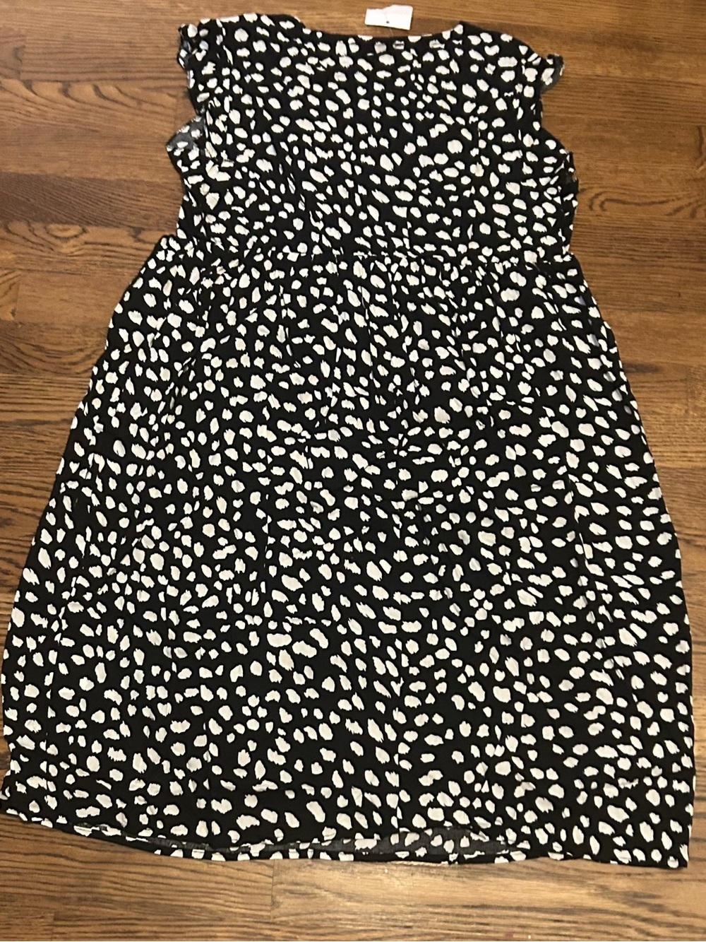 Black and White Floral Appliqué Mini Dress w animal print 0191 - Picture 8 of 14